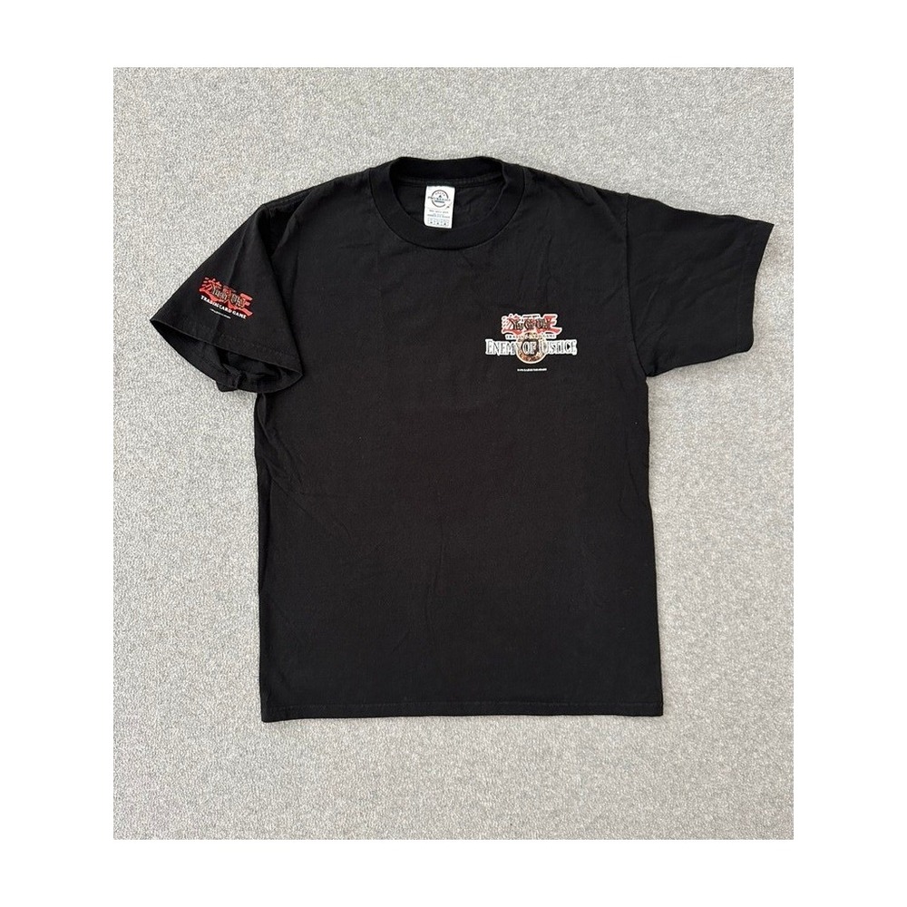 Vintage Yu-Gi-Oh Enemy of Justice Promo T-Shirt Mens Medium Black Delta GX‎ Era